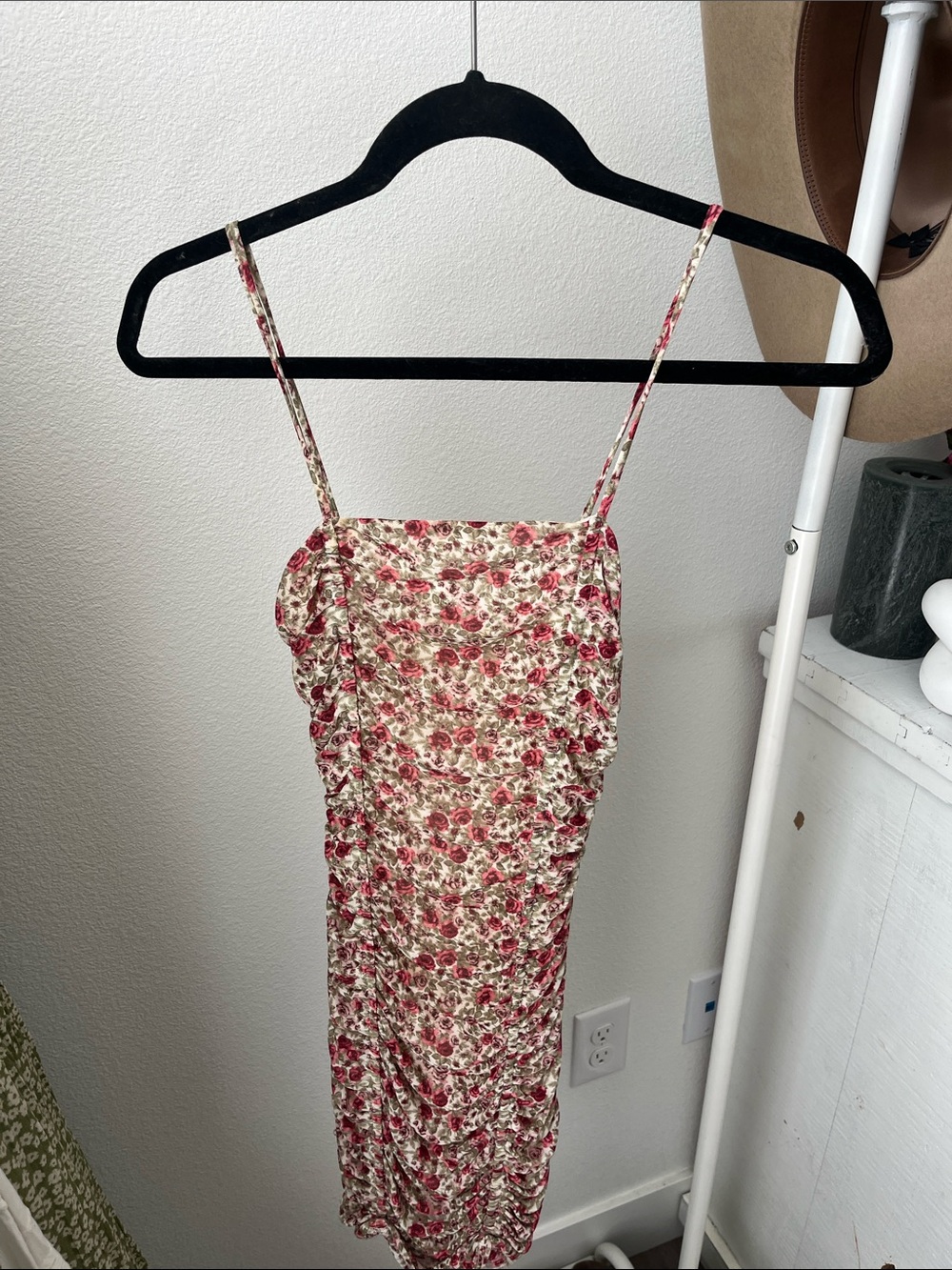 Urban Outfitters Cream Mini Dress with Red Floral Print